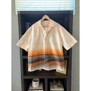 NWT Topman Oversized Button Front Shirt In Sunset Orange Men’s Size Large